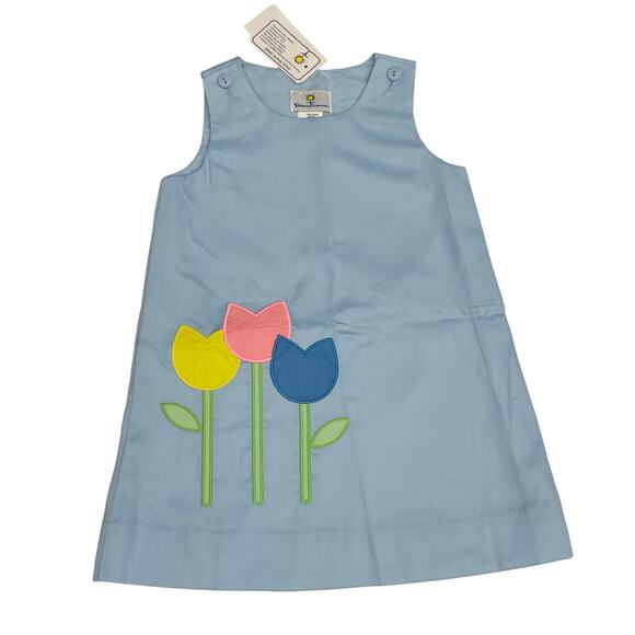 NWT Florence Eiseman Size 6 Finewale Pique Dress with Tulips - Picture 1 of 6